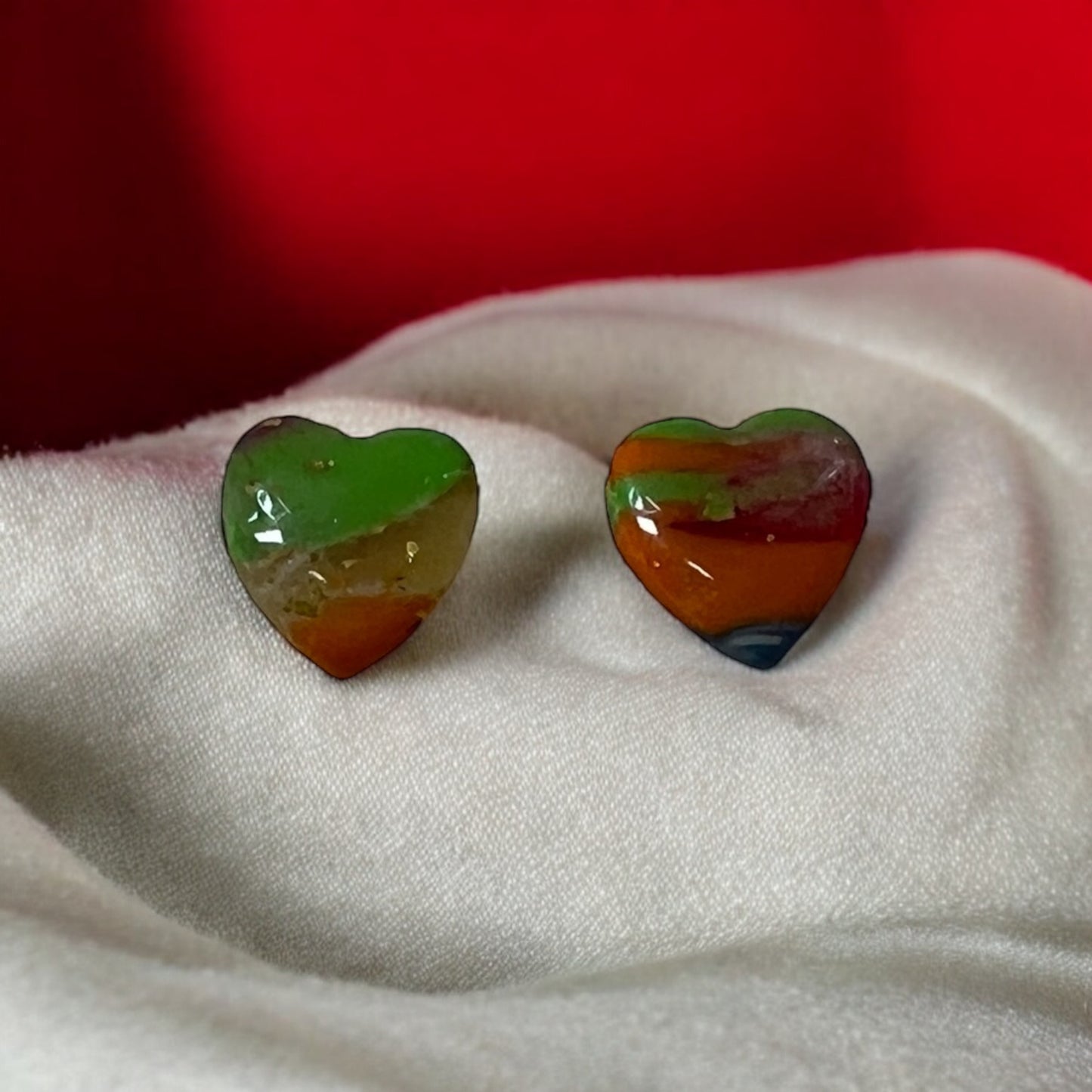 Colorful Heart Studs