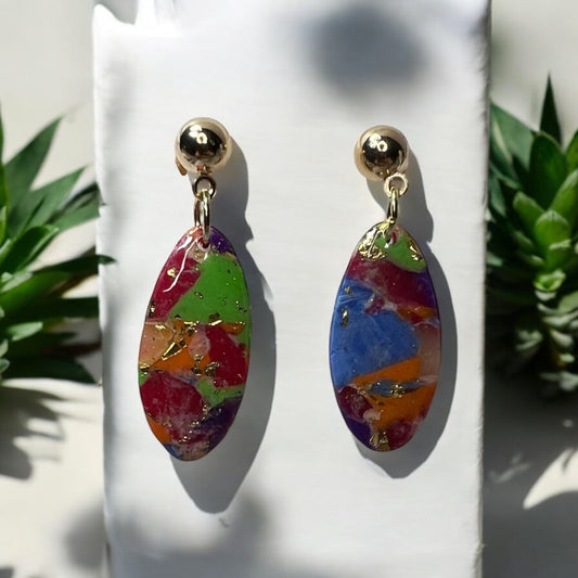 Multicolor Oval Earrings