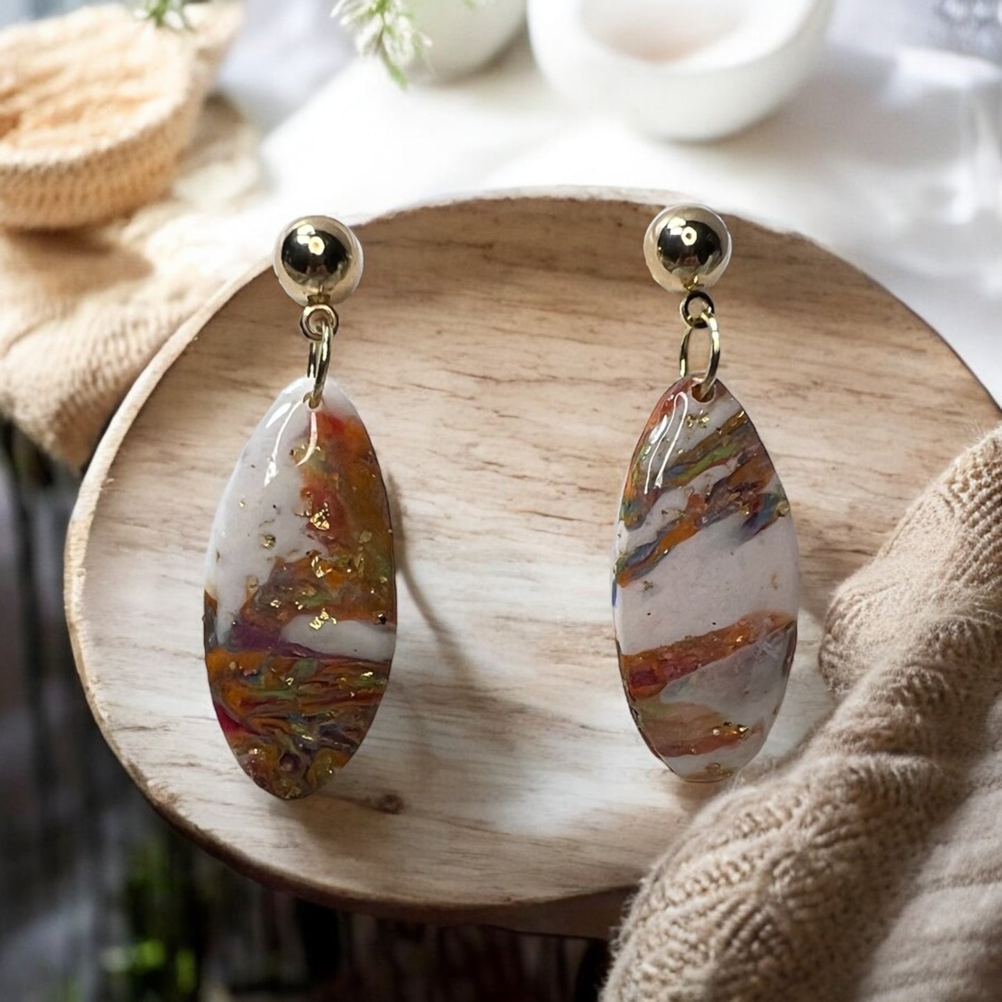 Abstract Multicolored Earrings