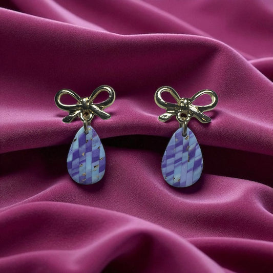 Purple & Mint Checkered Bows