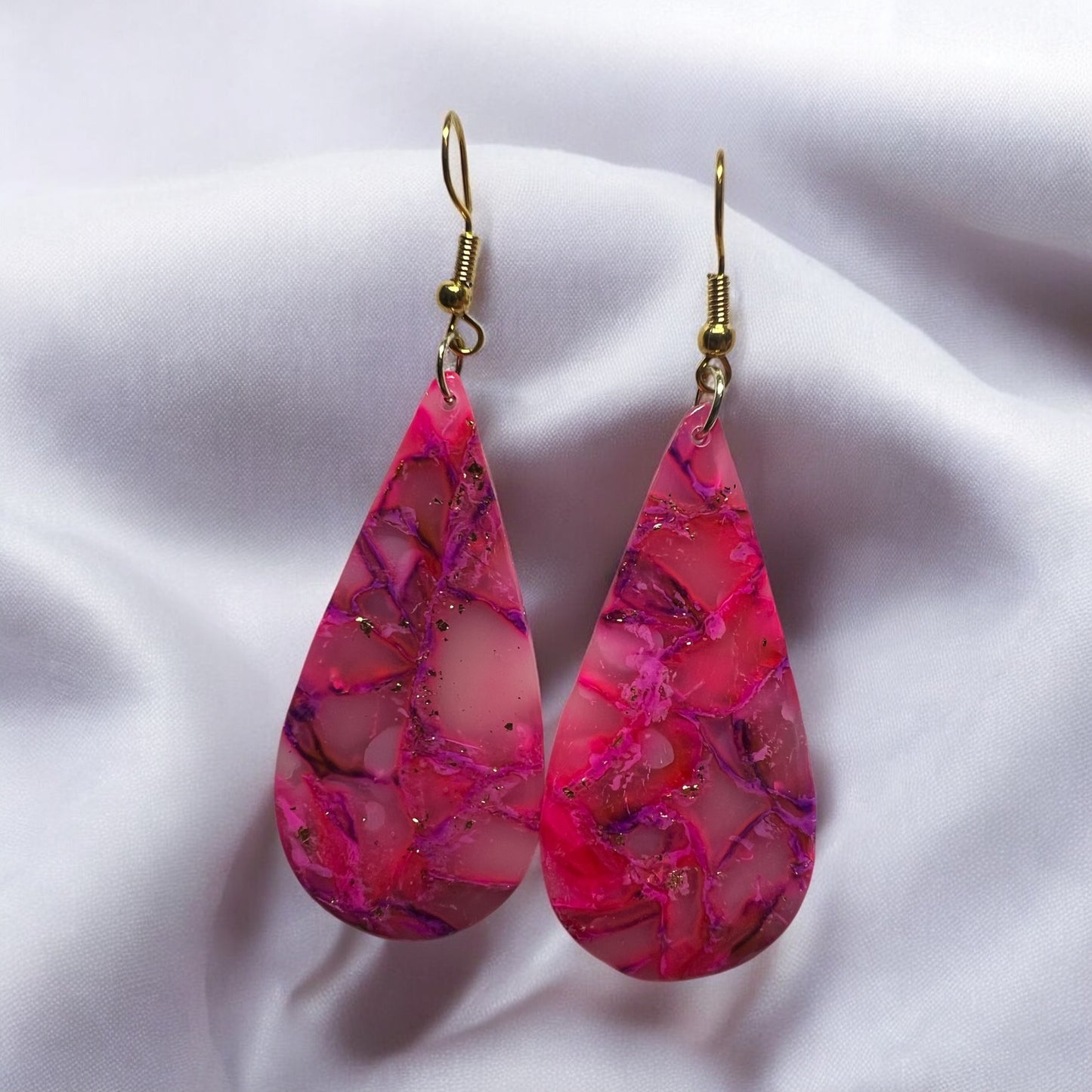 Pink Faux Stone Peardrops