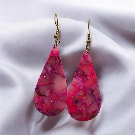 Pink Faux Stone Peardrops