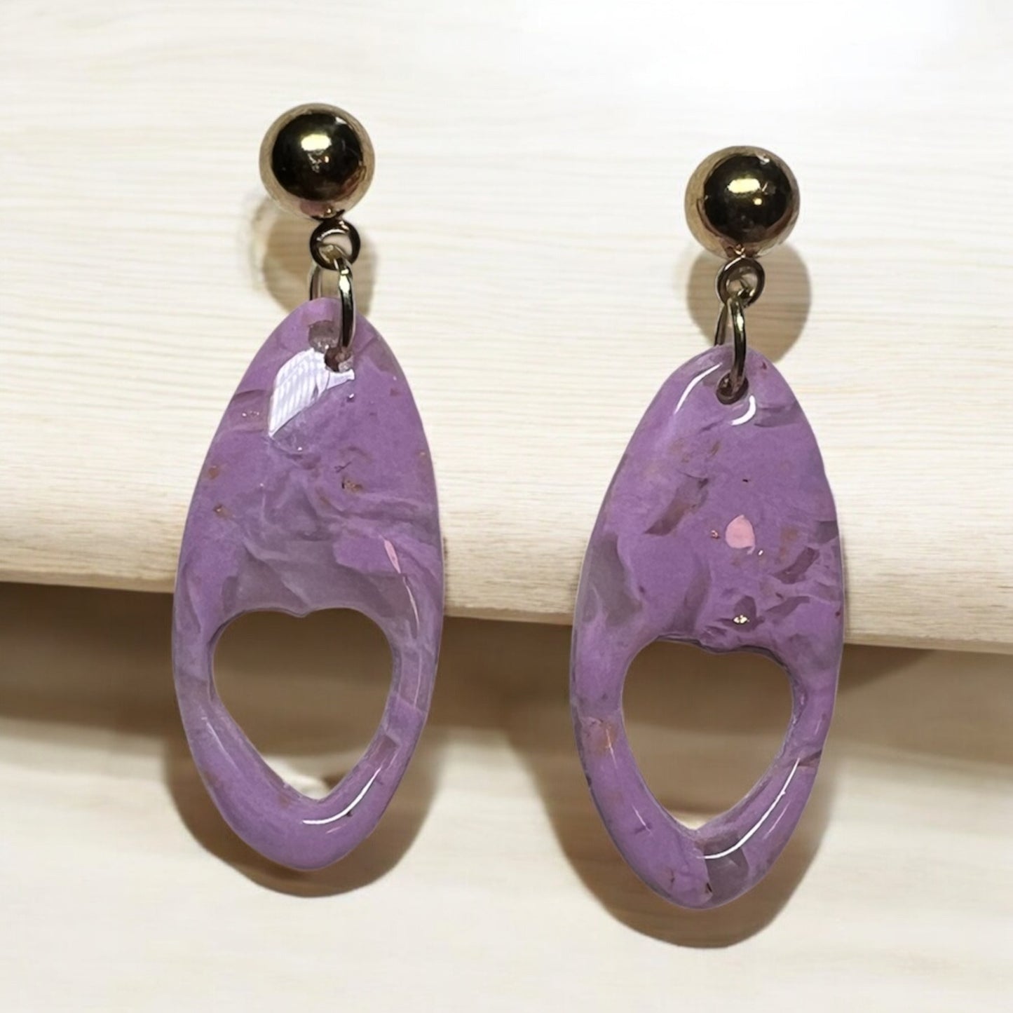 Lavender Faux Marble Cut out Hearts