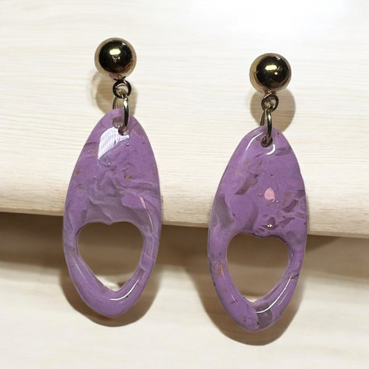 Lavender Faux Marble Cut out Hearts