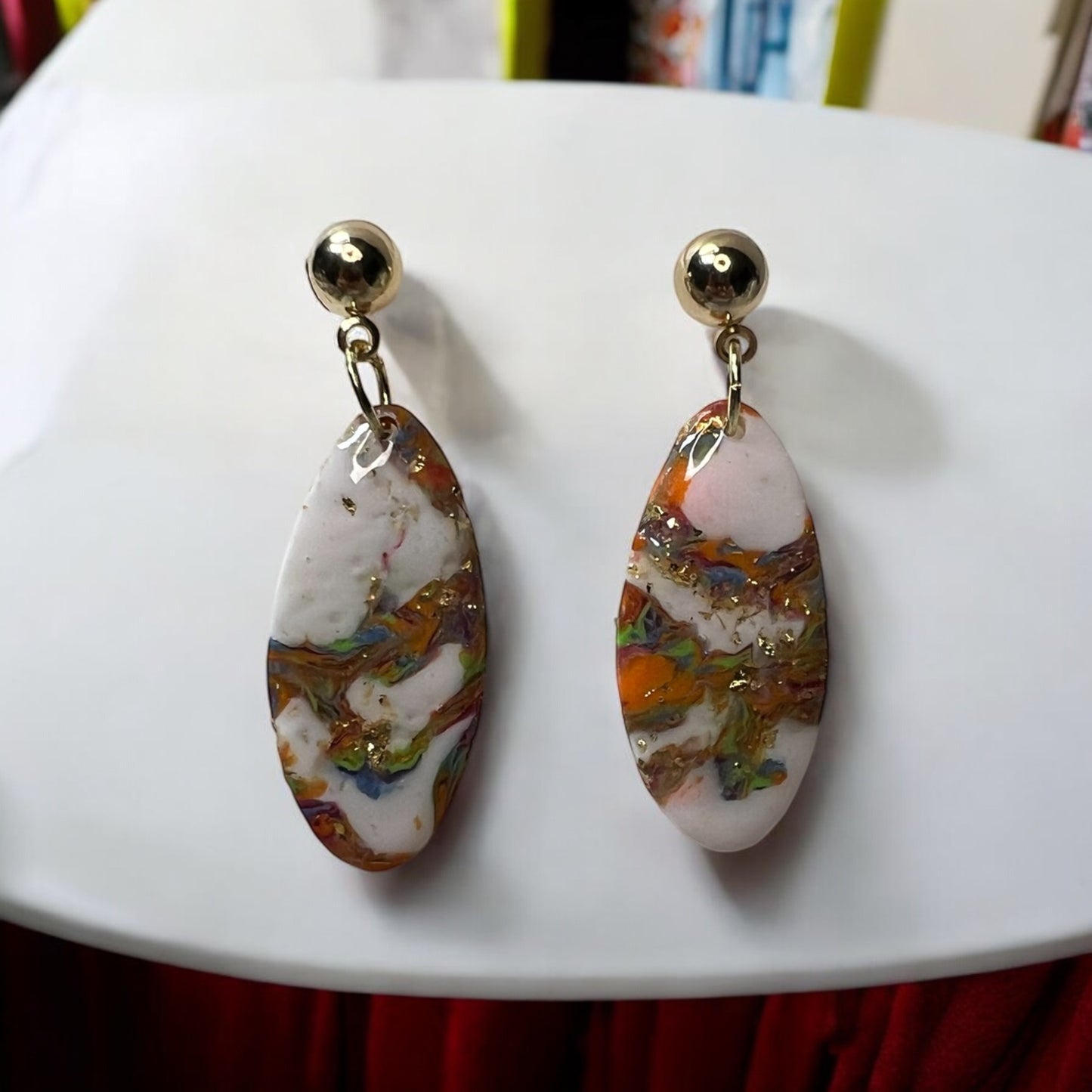 Abstract Multicolored Earrings