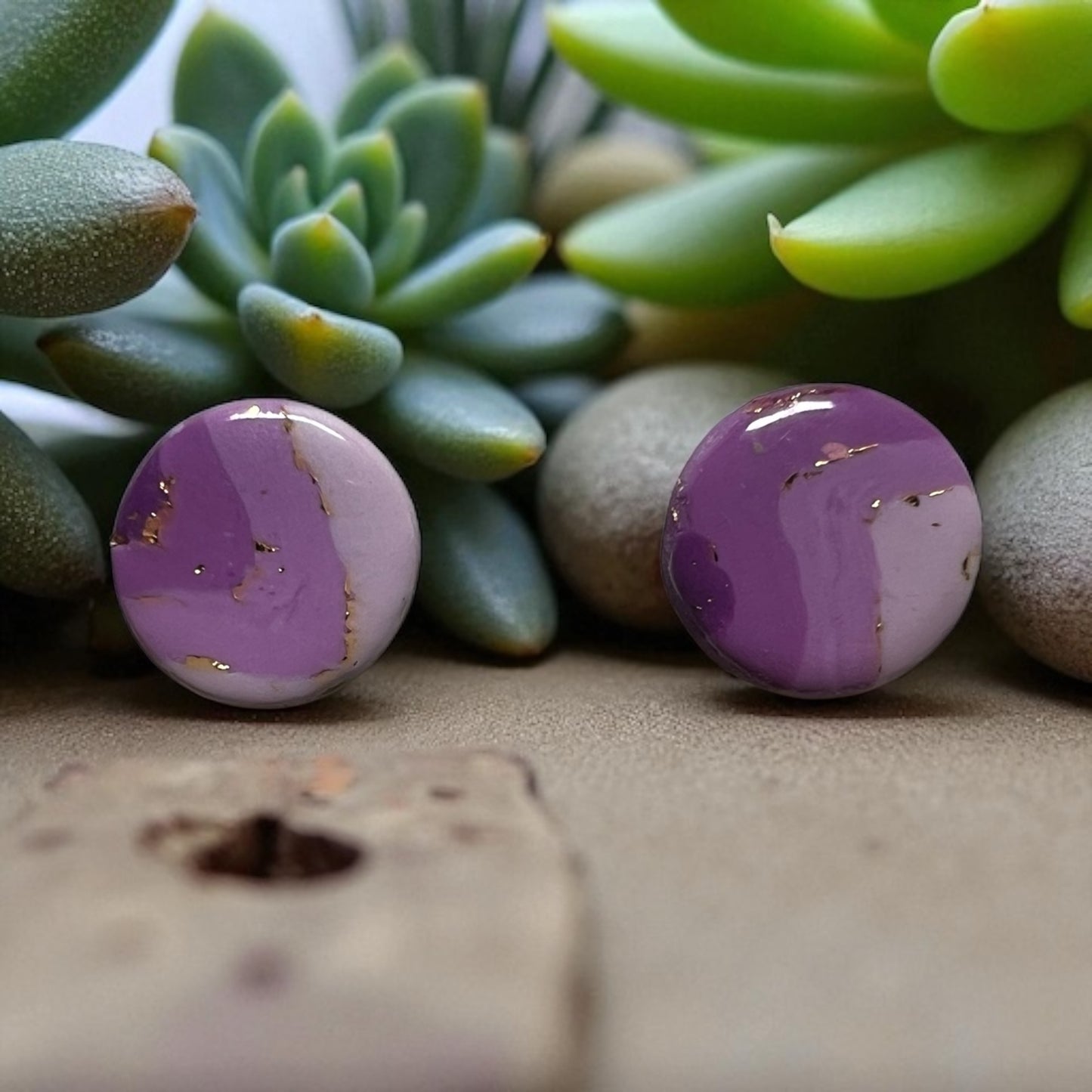 Purple Geode Studs
