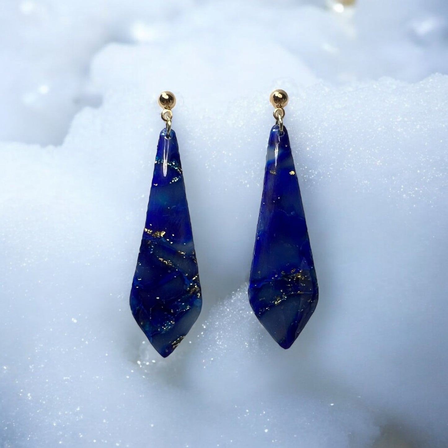 Faux Marble Blue Dangles