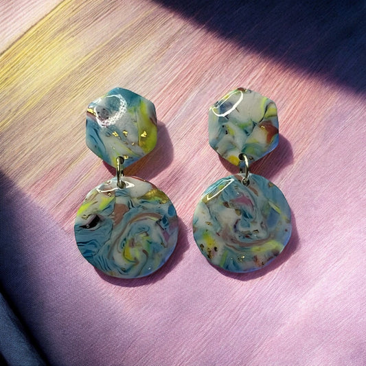 Funky Multicolored Circle Dangles