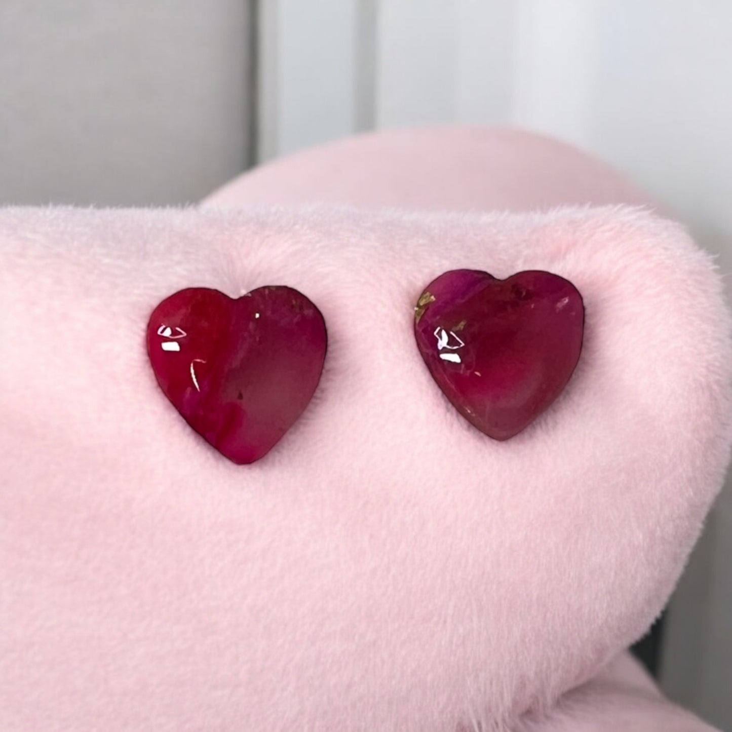 Faux Marbled Heart Studs