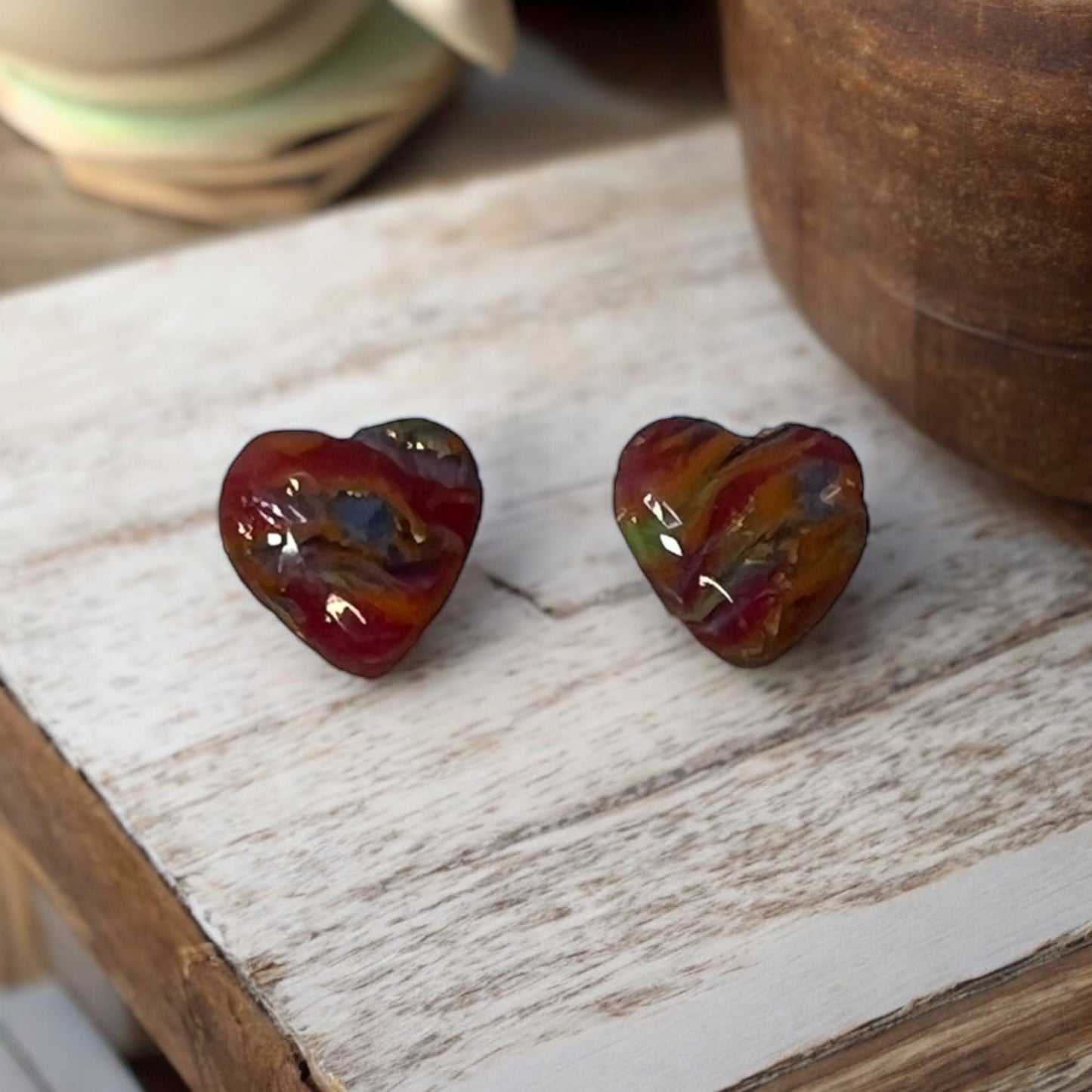 Colorful Heart Studs