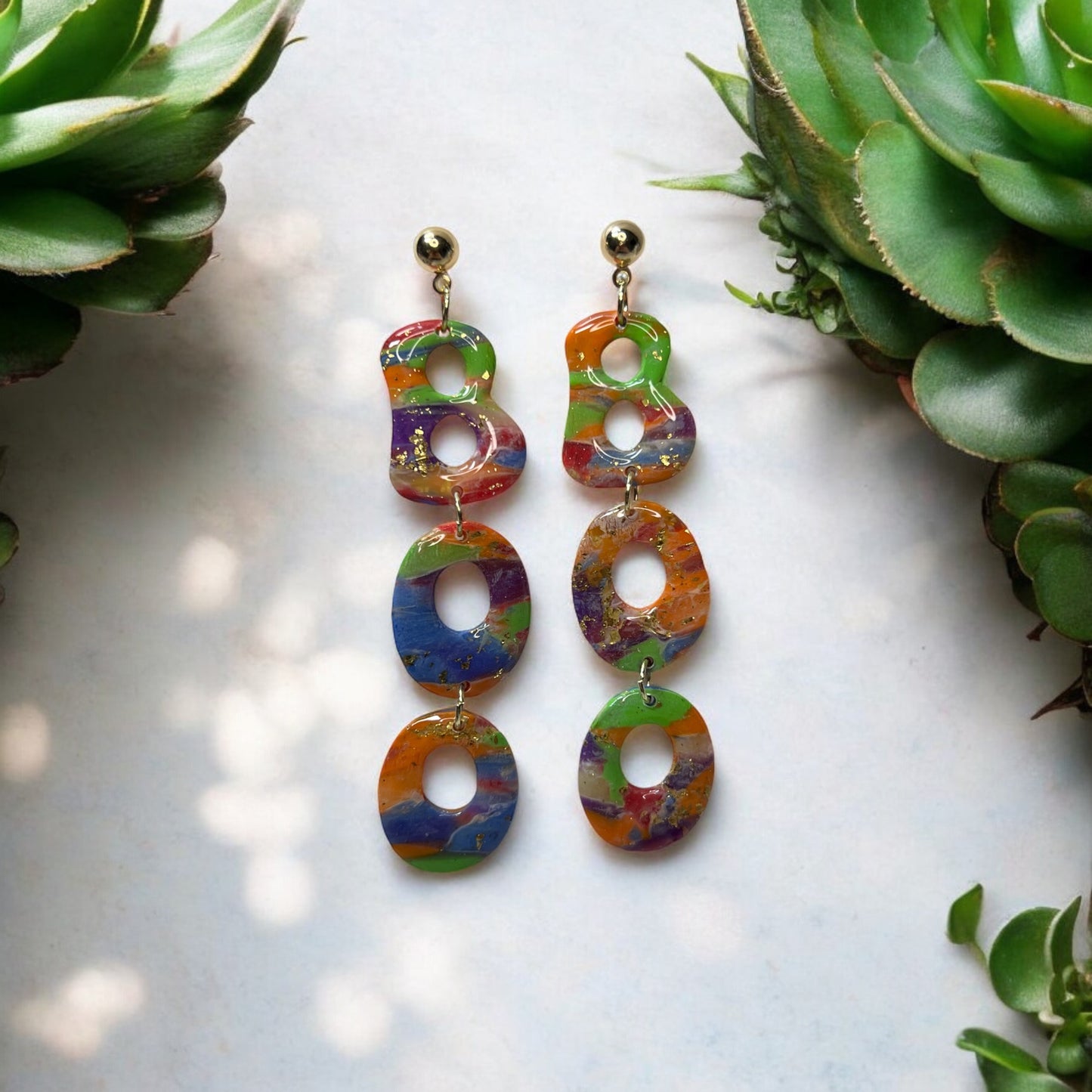 Halloween Rainbow BOO Earrings