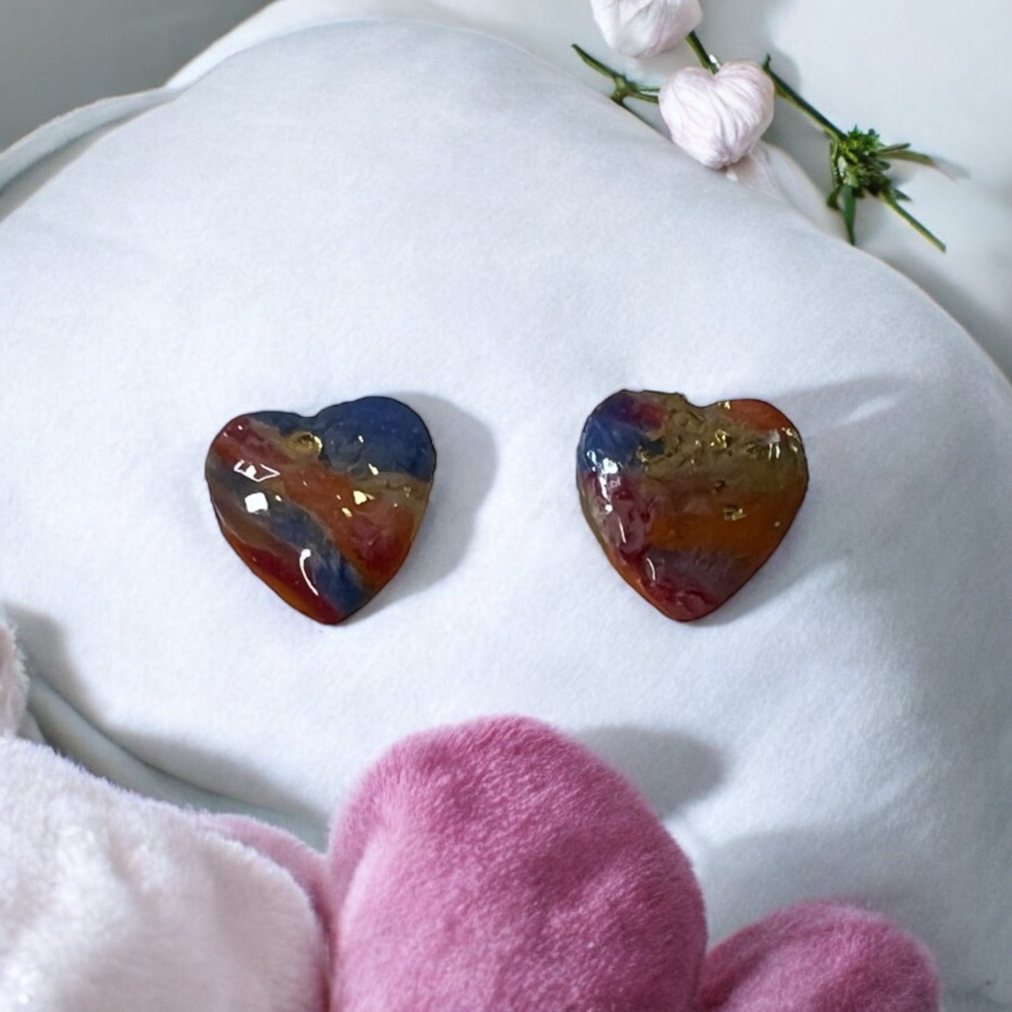 Colorful Heart Studs