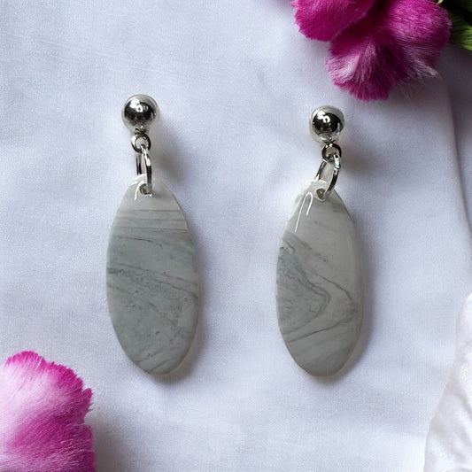 Faux Stone Oval Earrings