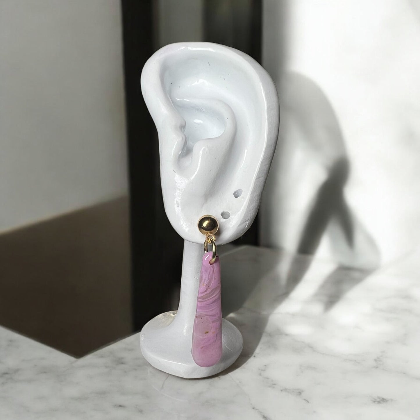Lavender Faux Marble Dangles