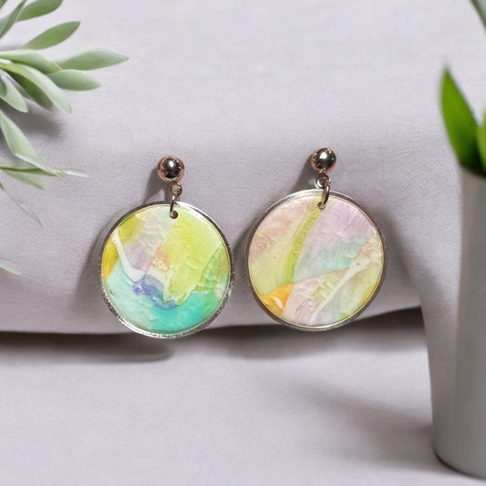 Watercolor Round Dangles