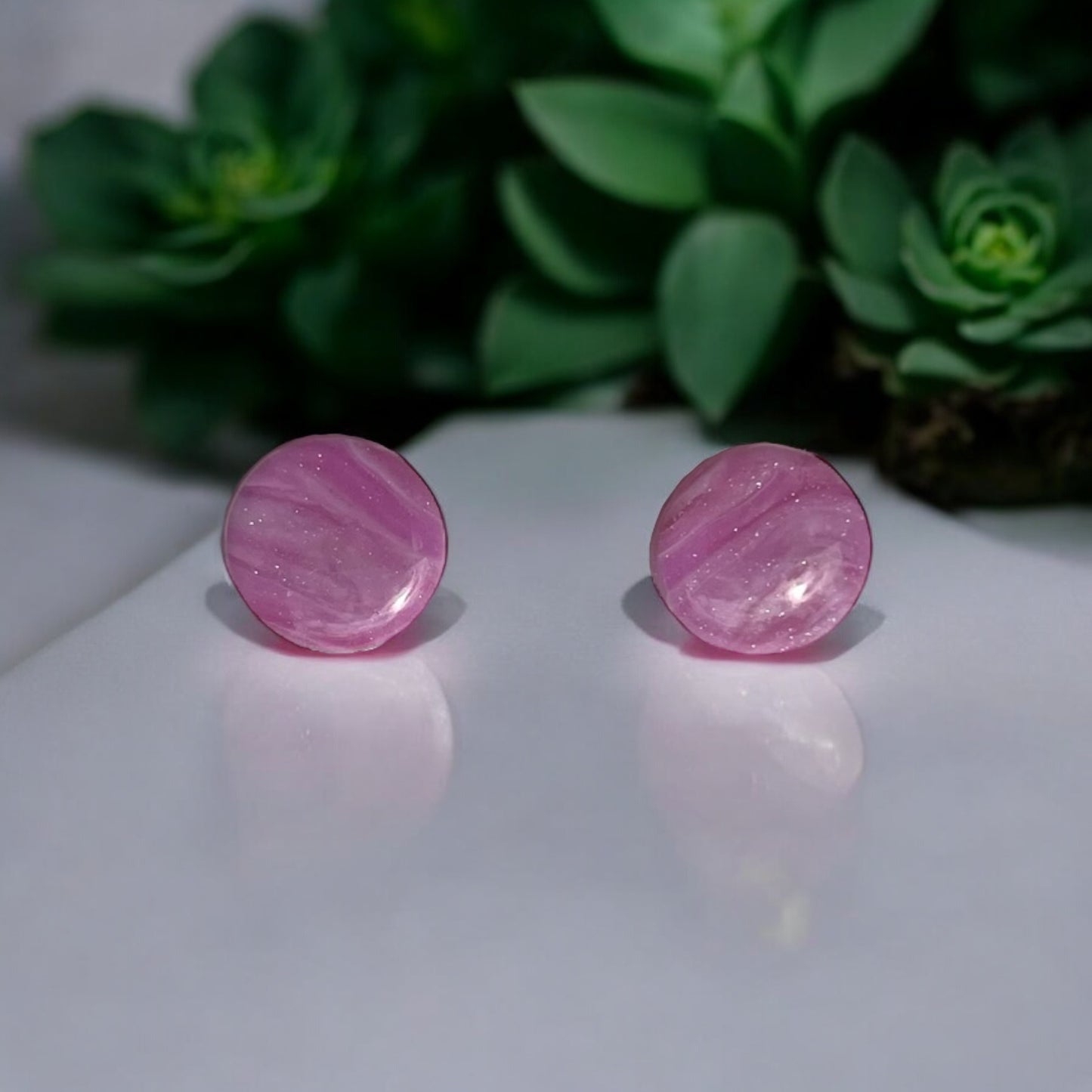 Marble Pink Studs