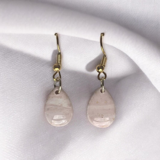 Pink Faux Stone Drop Dangles