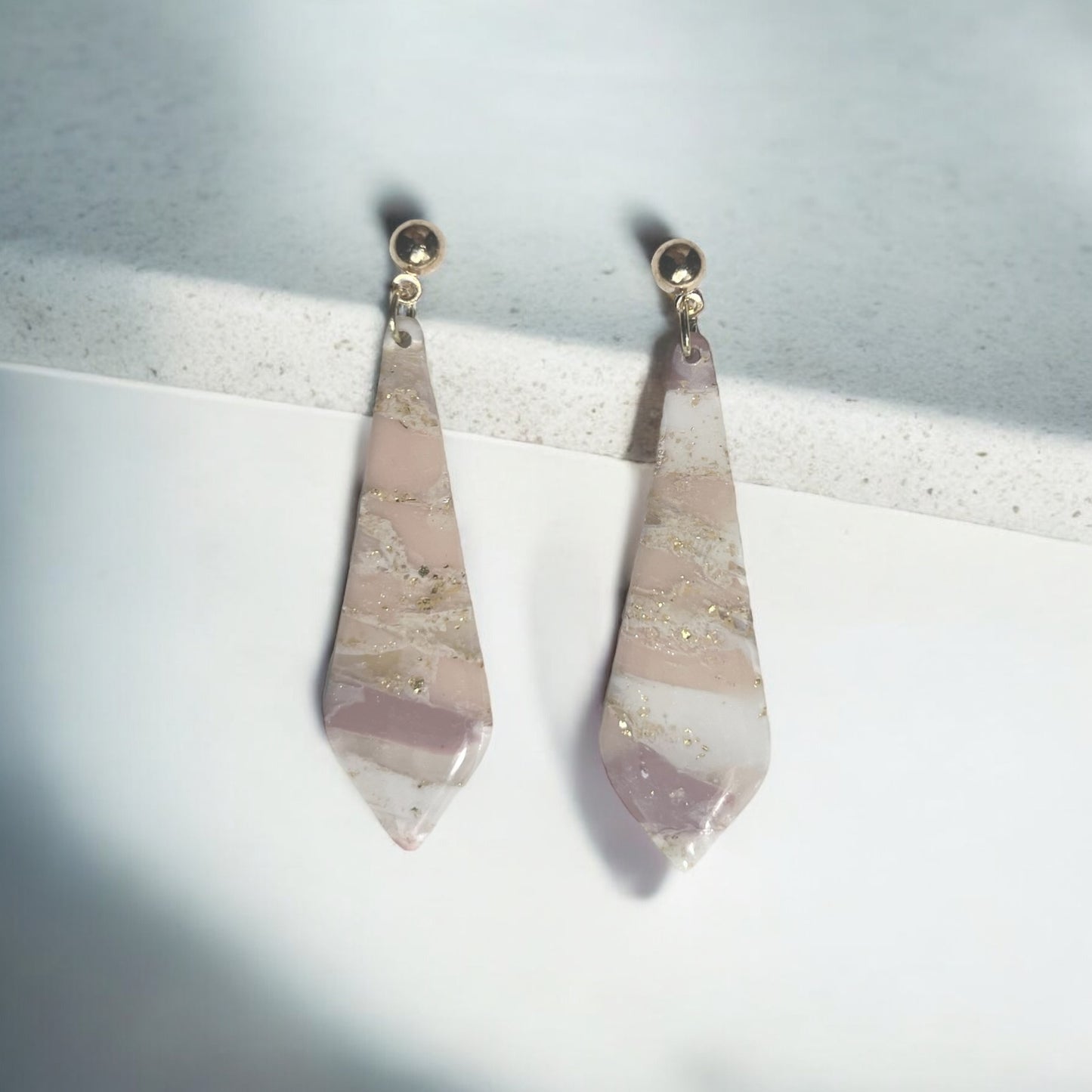 Marble Diamond Dangles