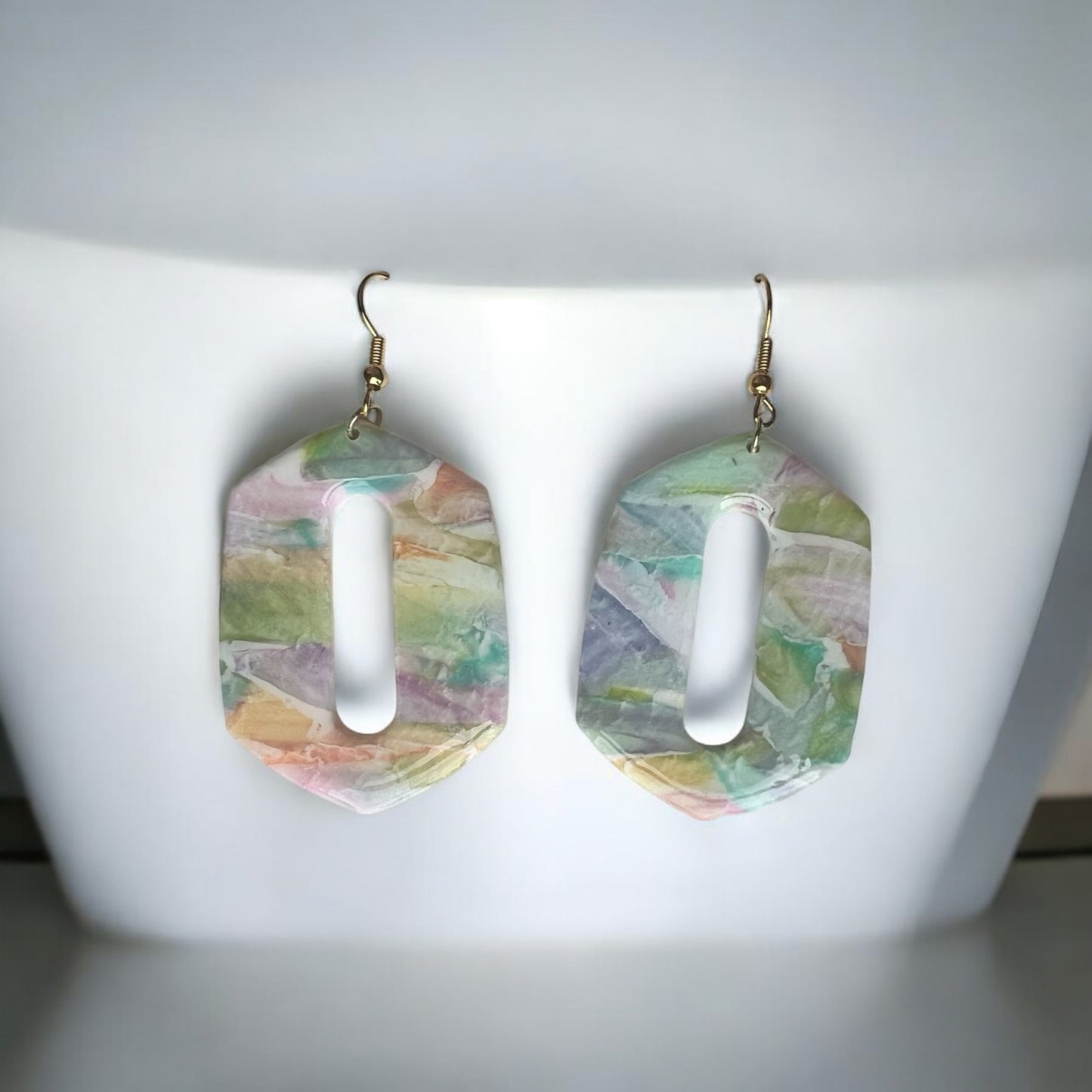 Watercolor Statement Dangle Earrings