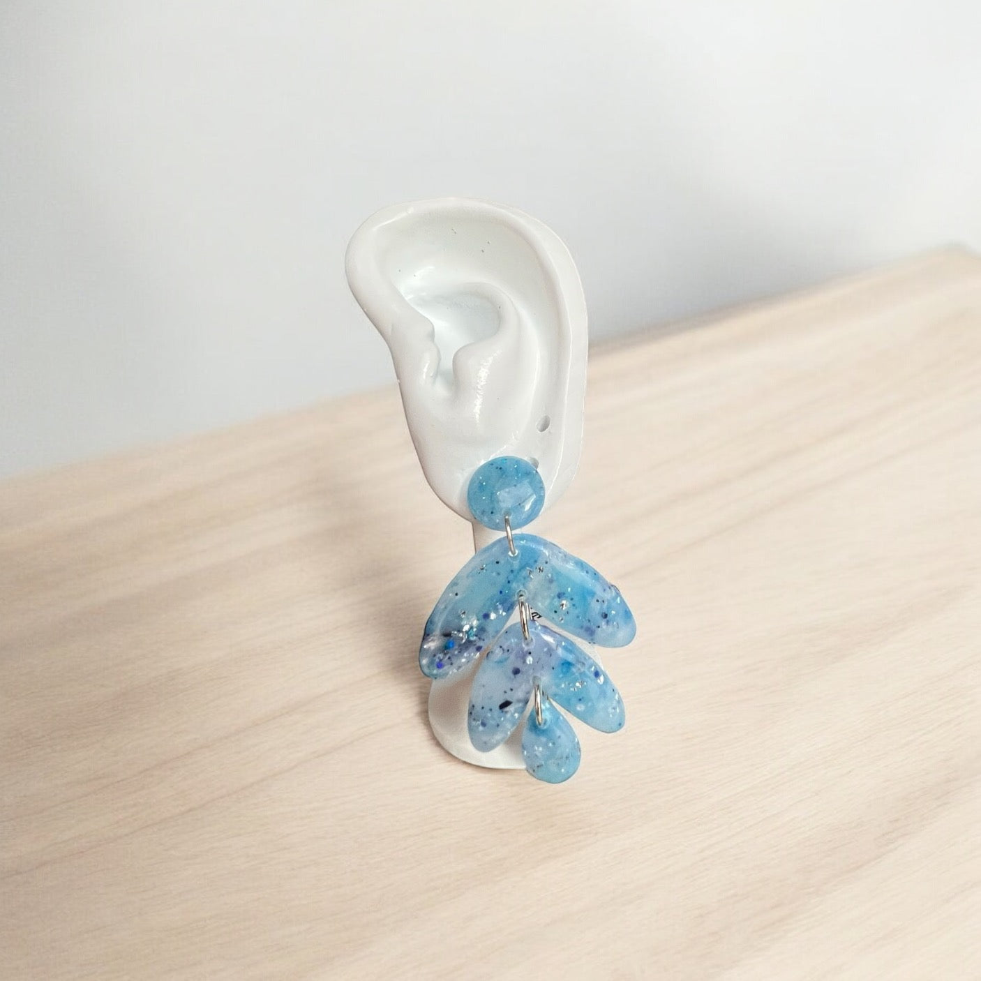 Icy Blue Glow-in-the-Dark Tri-Tier Dangles